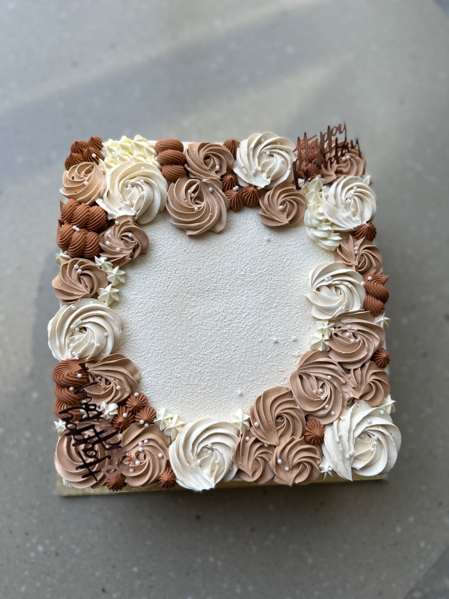 Square floral cake