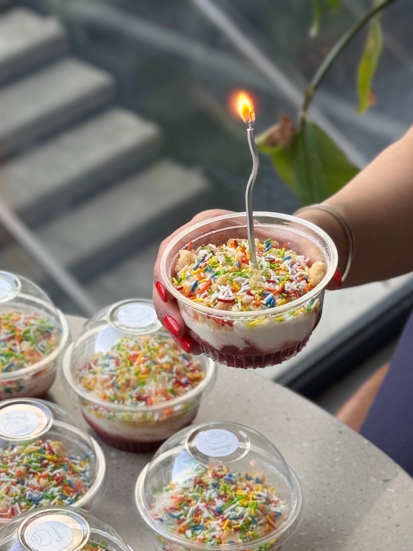 Birthday cake cups