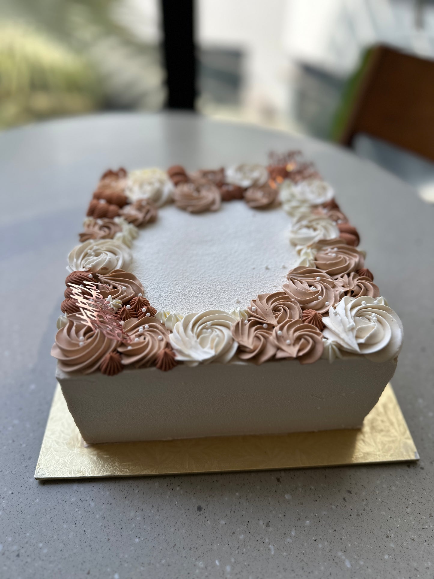 Square floral cake