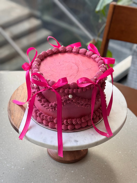 Pink ribbon cake